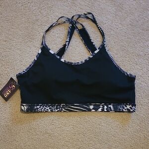 Stylish Black and Gray Sports Bra